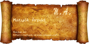Matyók Árpád névjegykártya